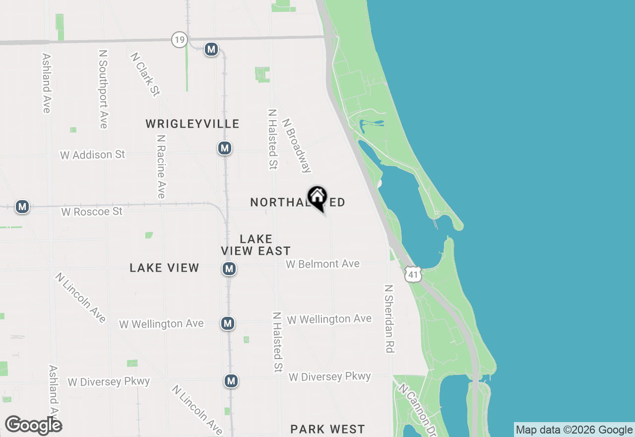 Map of 626 W Buckingham Place #1E, Chicago, IL 60657