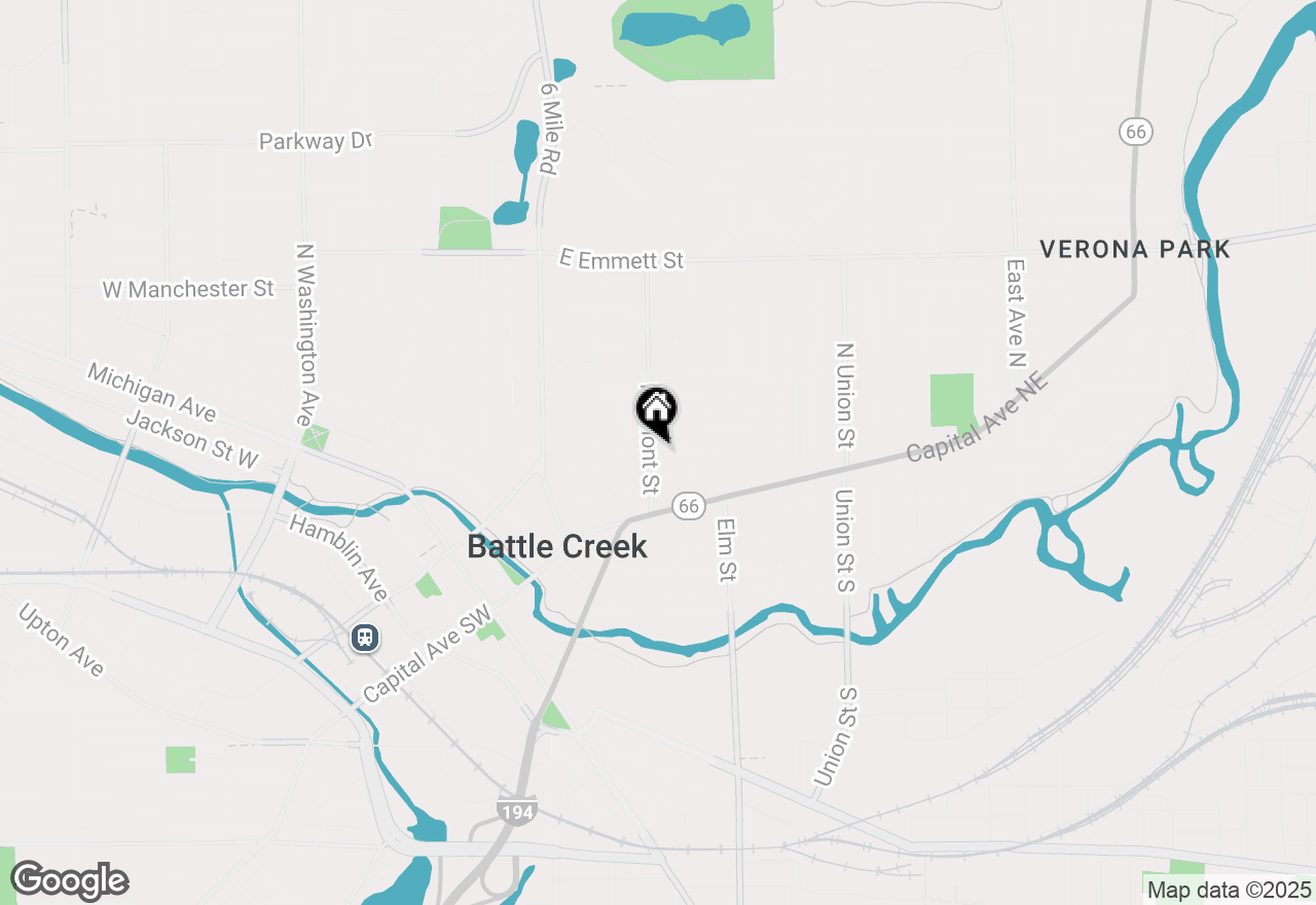 Map of 54 Fremont Street, Battle Creek, MI 49017