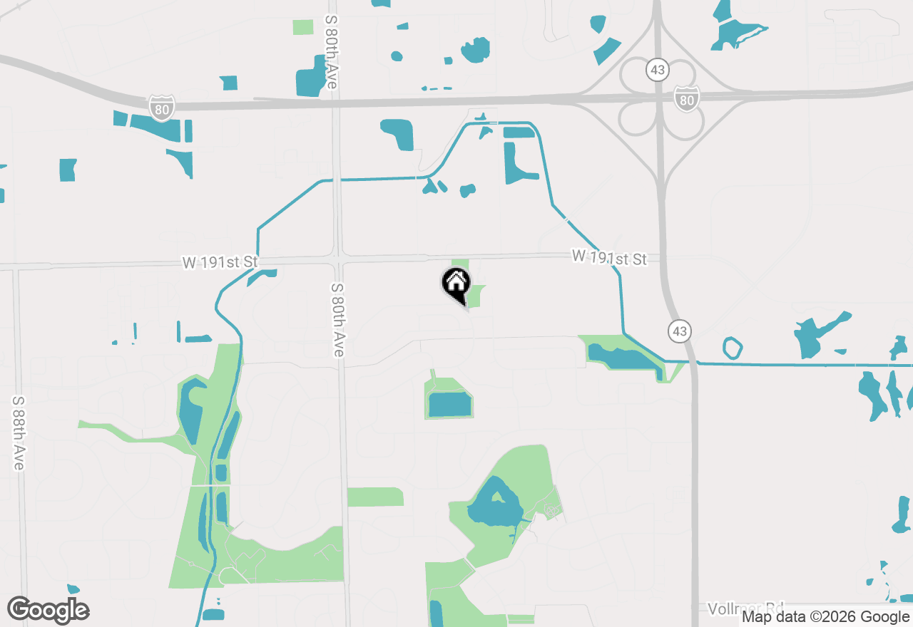 Map of 7702 Northfield Lane, Tinley Park, IL 60487