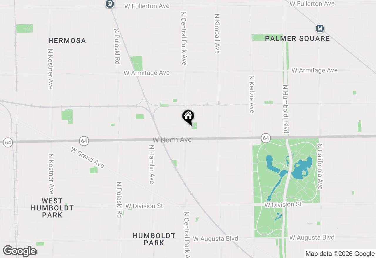 Map of 1635 N Central Park Avenue, Chicago, IL 60647