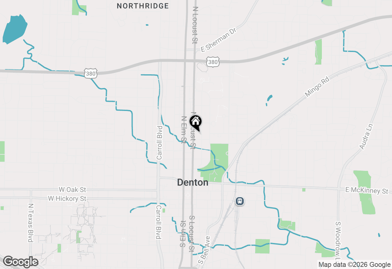 Map of 914 N Locust Street, Denton, TX 76201