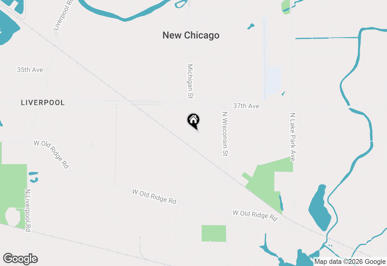 Map of 1119 W 38th Place, Hobart, IN 46342