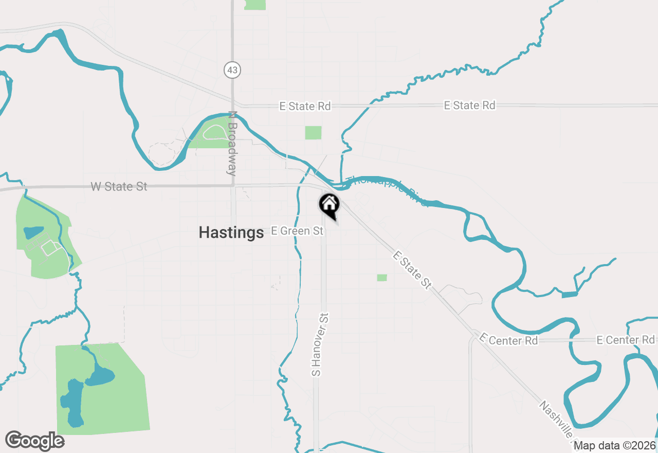 Map of 411 E Green Street, Hastings, MI 49058