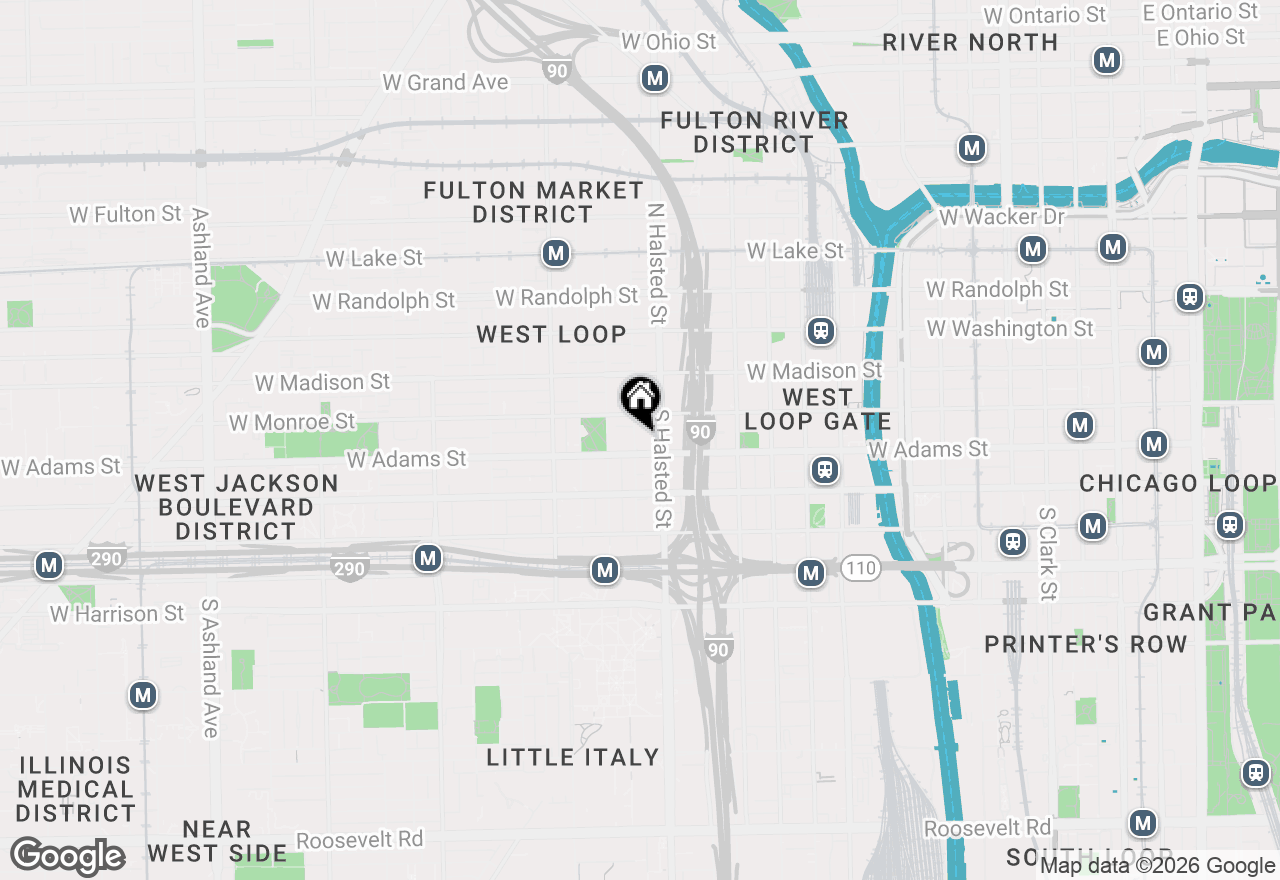 Map of 125 S Green Street #907A, Chicago, IL 60607