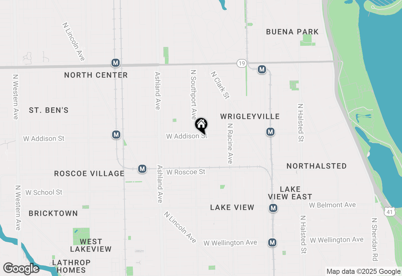 Map of 1337 W Addison Street #2B, Chicago, IL 60613