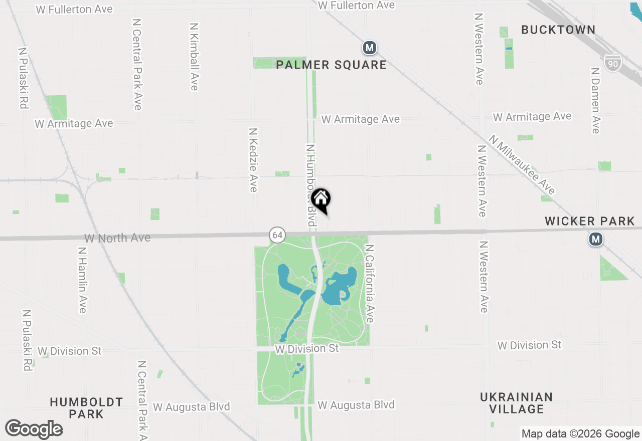 Map of 1627 N Humboldt Boulevard #1E, Chicago, IL 60647