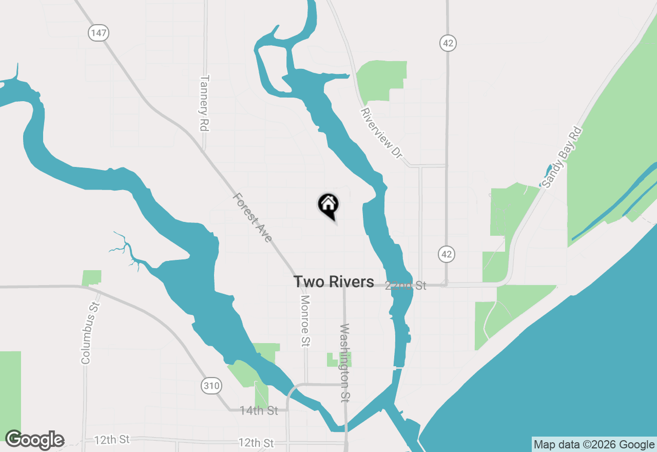 Map of 2513 Adams St, Two Rivers, WI 54241
