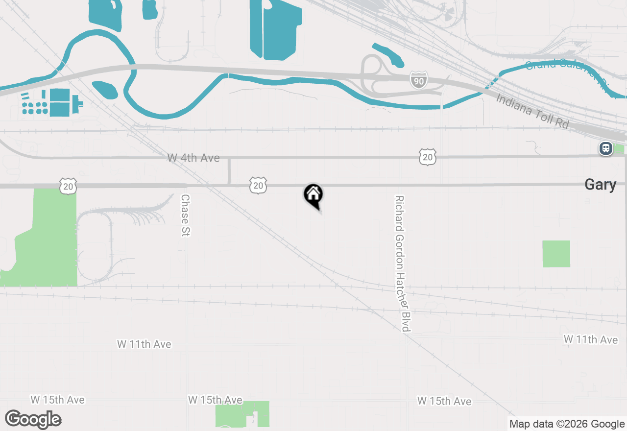 Map of 584 Roosevelt Street, Gary, IN 46404