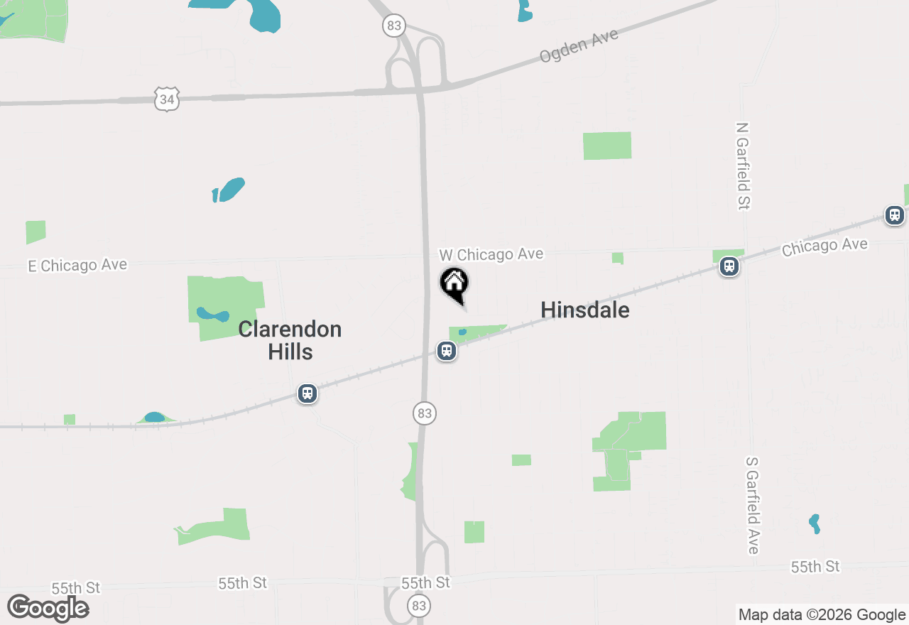 Map of 121 S Stough Street, Hinsdale, IL 60521