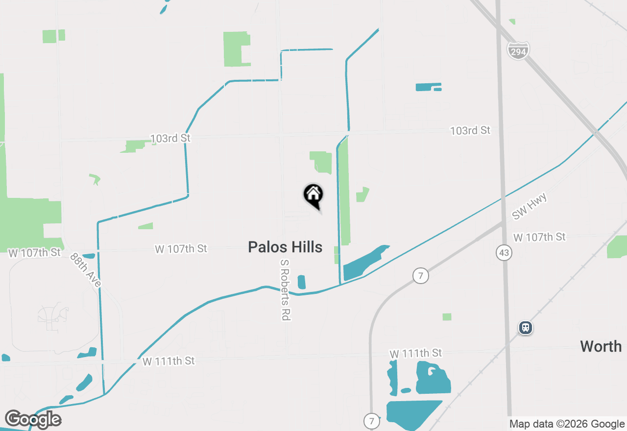 Map of 10548 S Tod Drive, Palos Hills, IL 60465