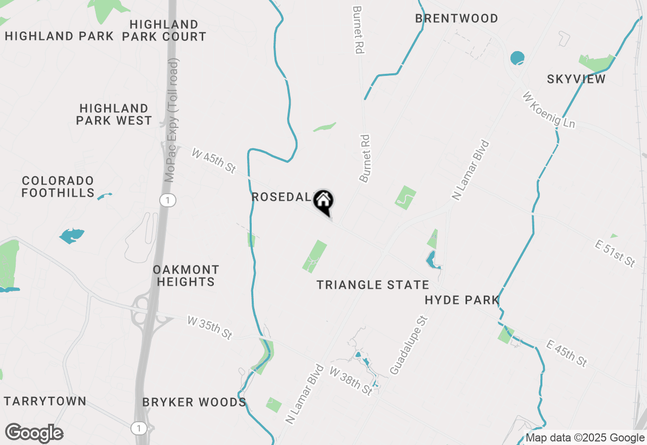 Map of 4416 Rosedale Ave, Austin, TX 78756