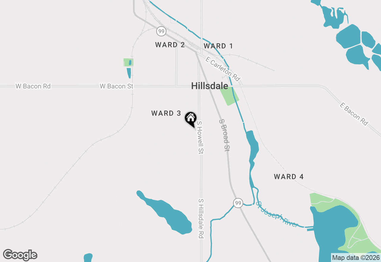 Map of 105 S Manning Street, Hillsdale, MI 49242