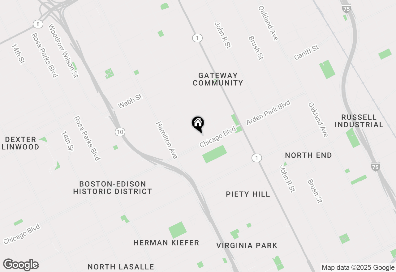 Map of 725 W Boston Boulevard, Detroit, MI 48202