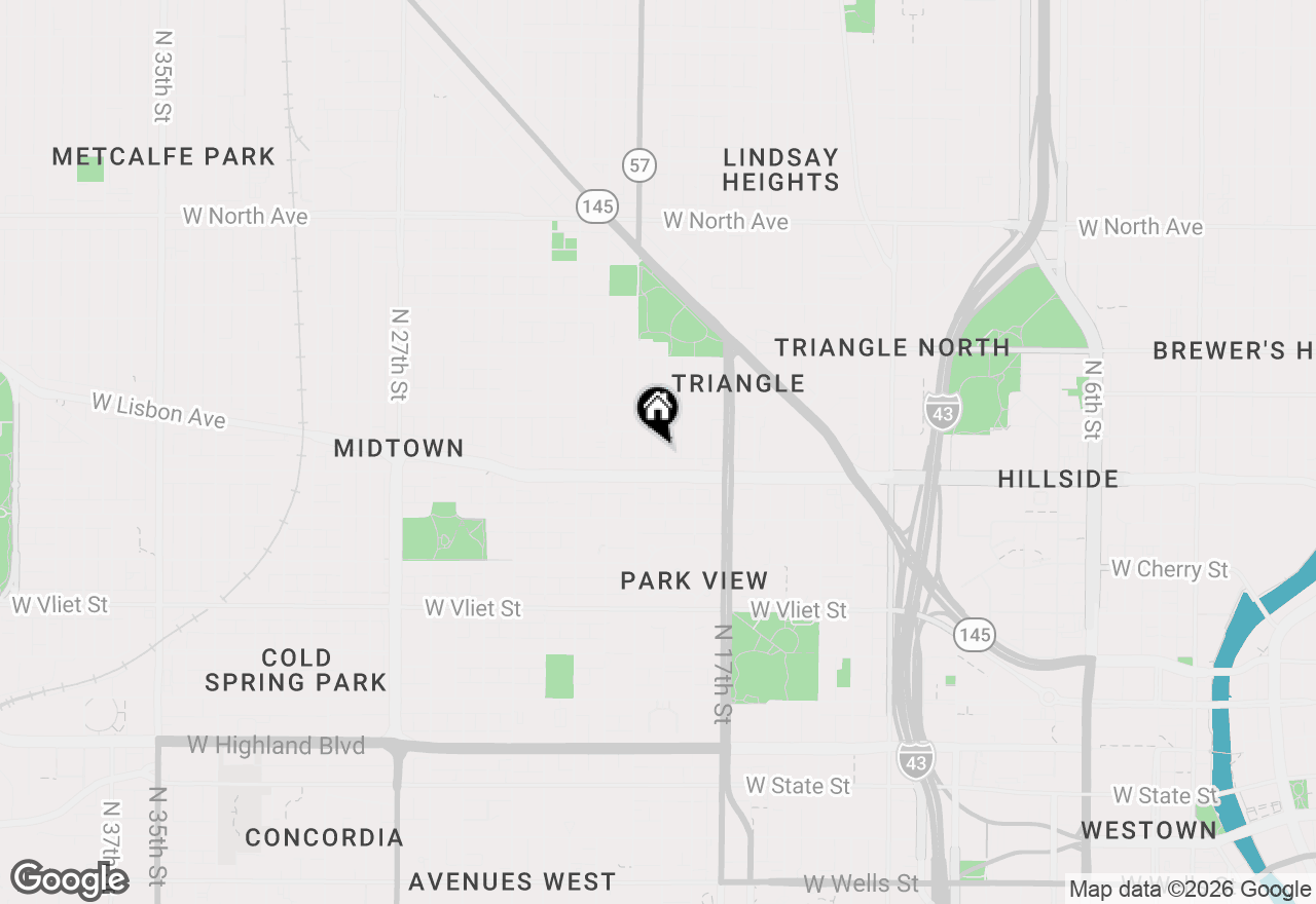 Map of 1725 N 19th St, Milwaukee, WI 53205