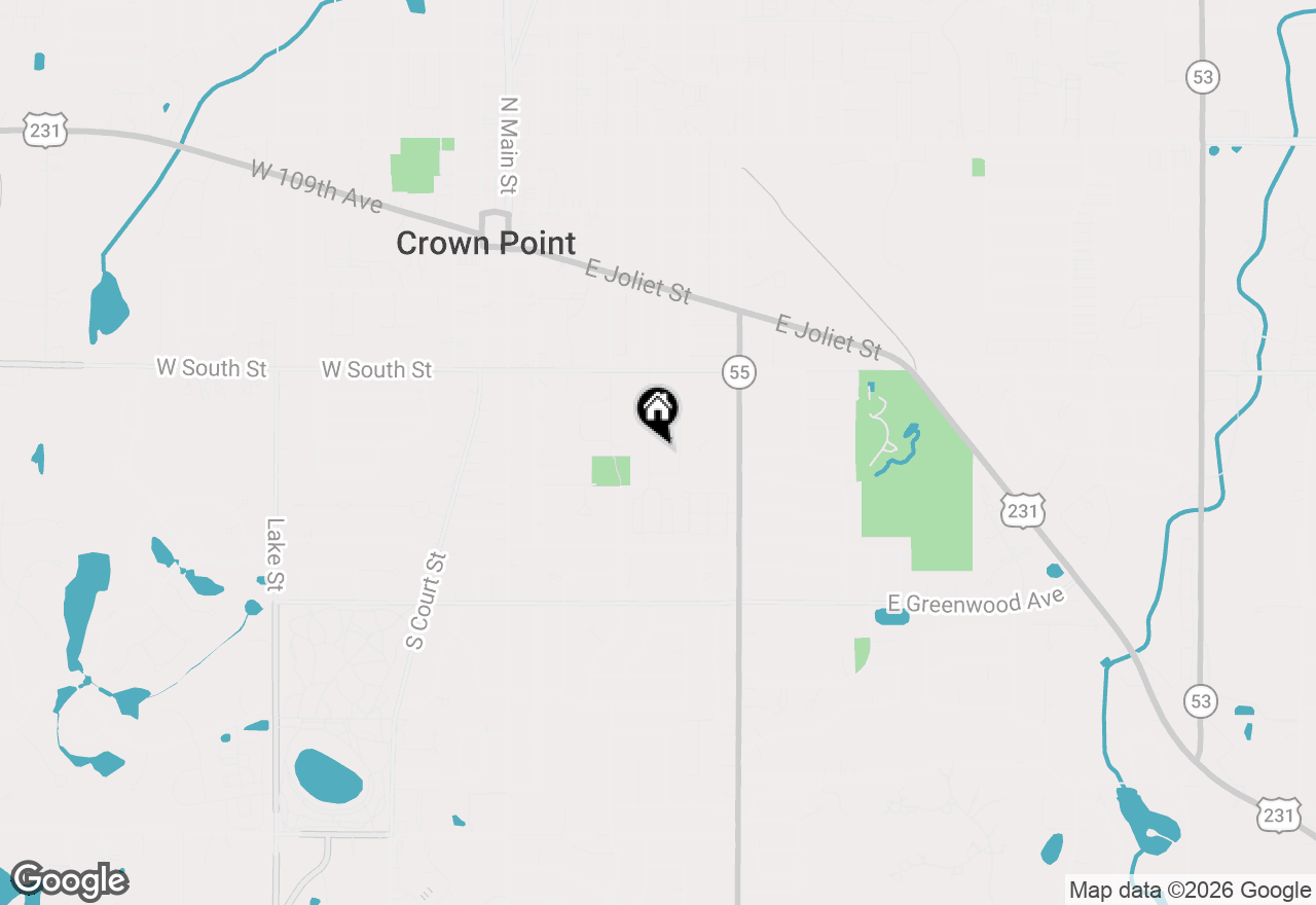 Map of 332 Maple Street, Crown Point, IN 46307