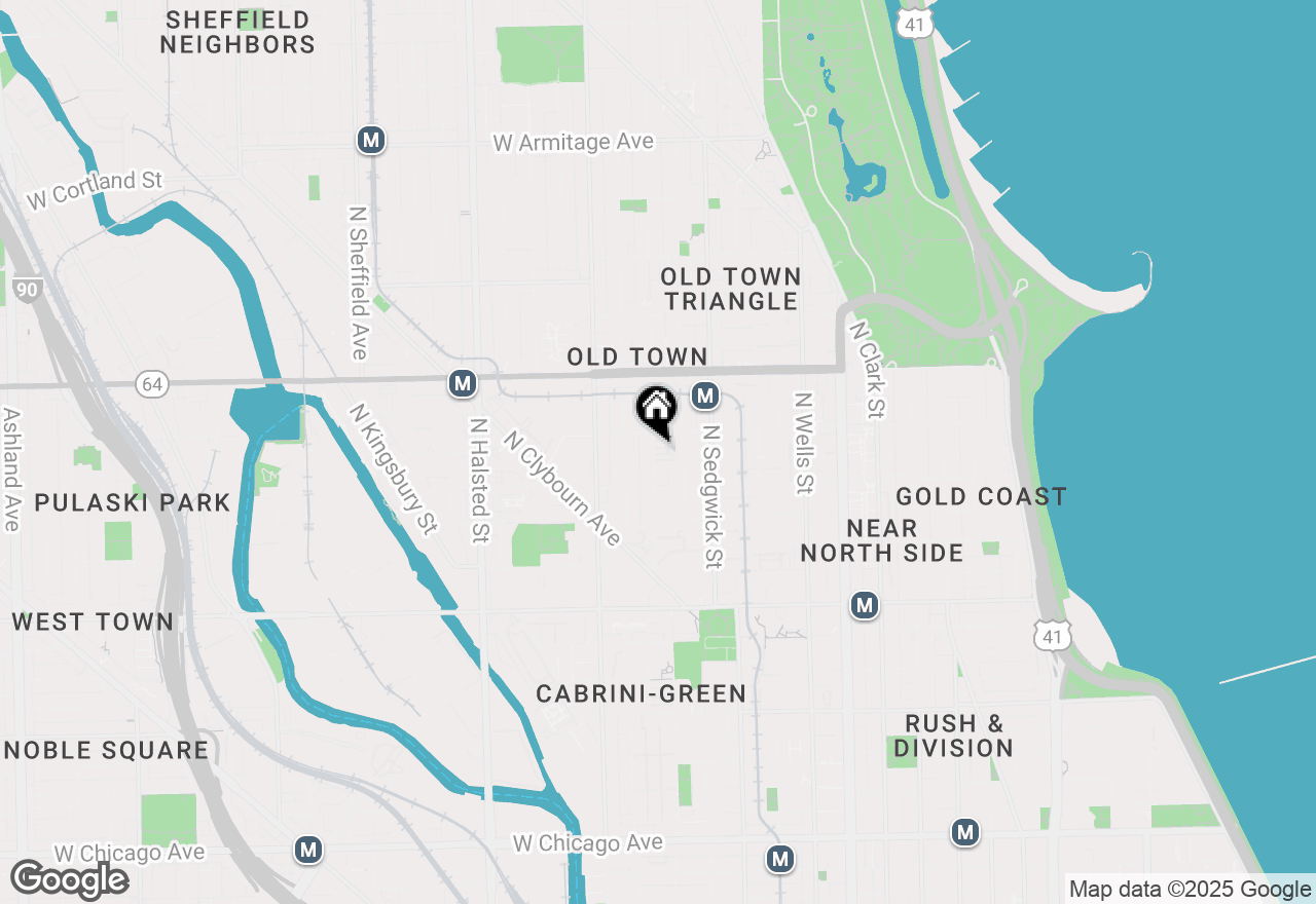 Map of 1435 N Cleveland Avenue #D, Chicago, IL 60610