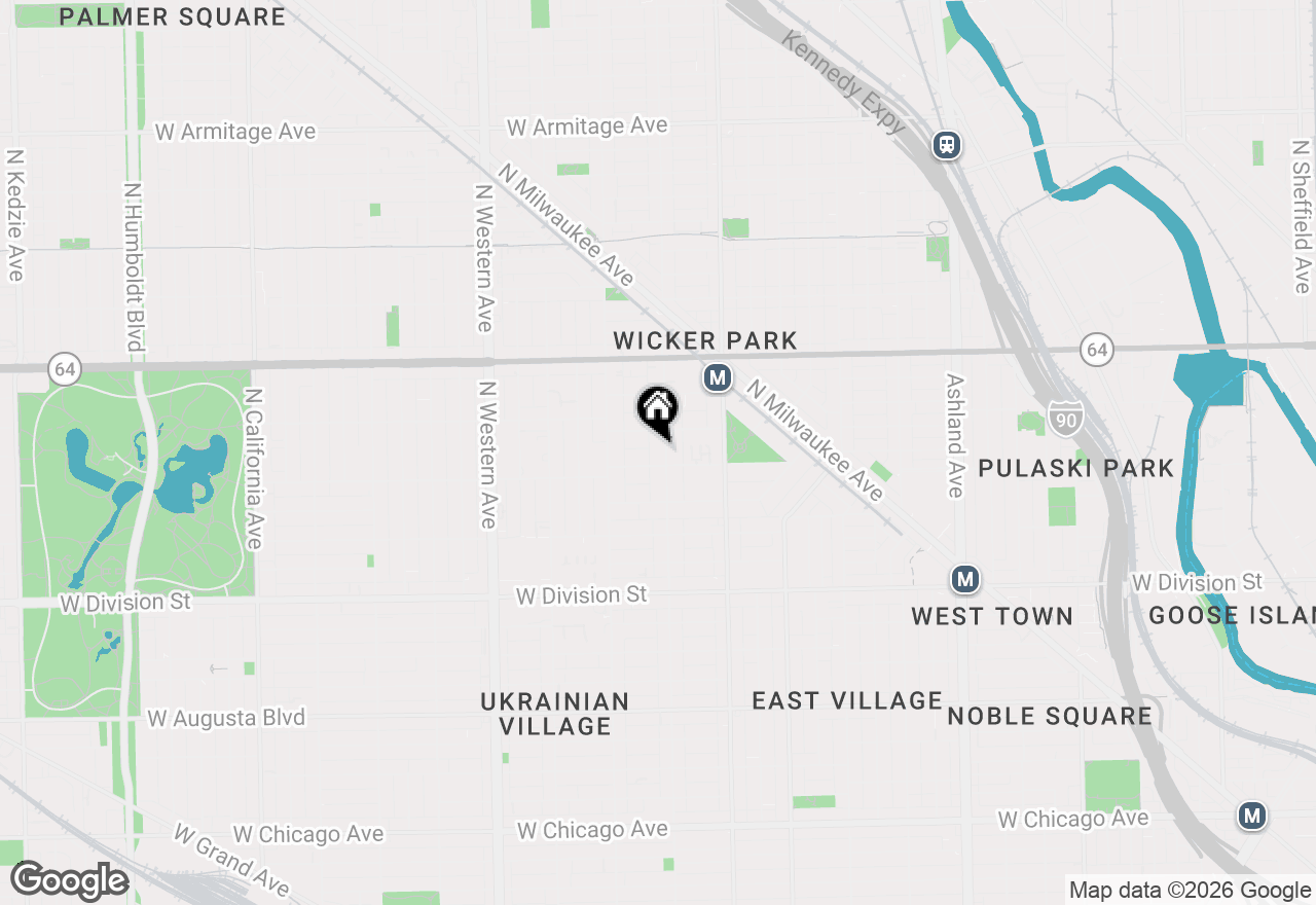 Map of 1412 N Hoyne Avenue #1C, Chicago, IL 60622