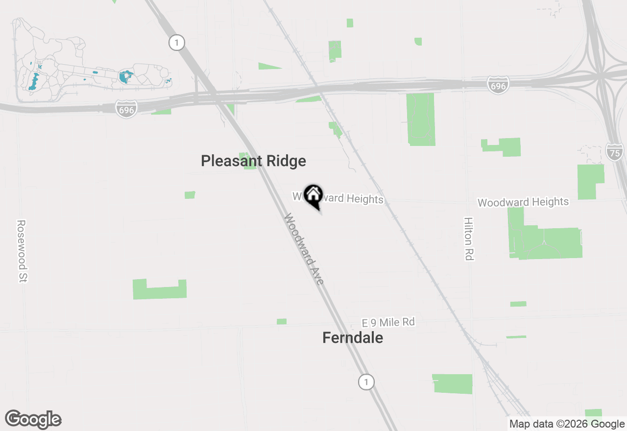 Map of 274 E Oakridge Street, Ferndale, MI 48220