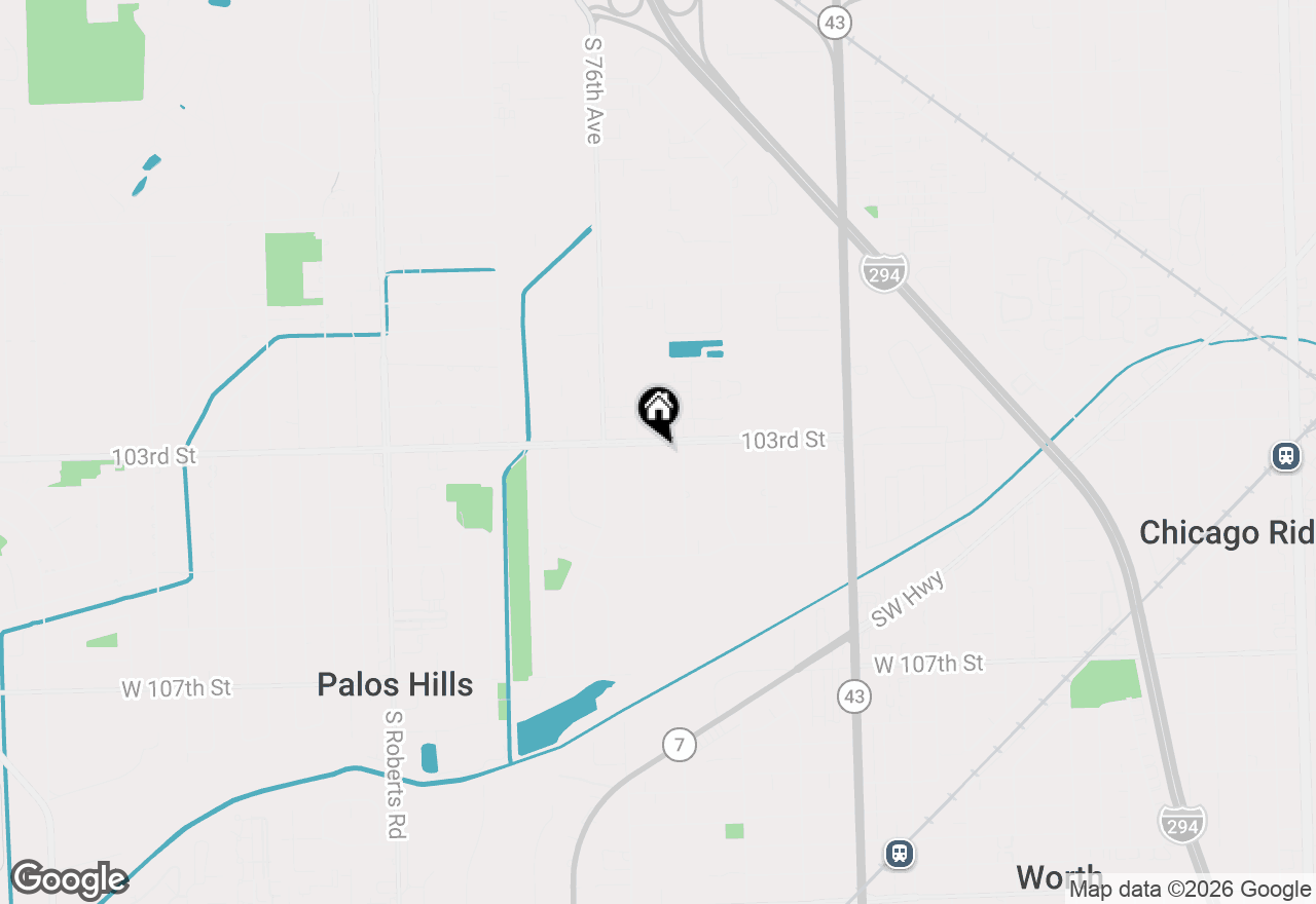 Map of 7529 W 103rd Street, Palos Hills, IL 60465