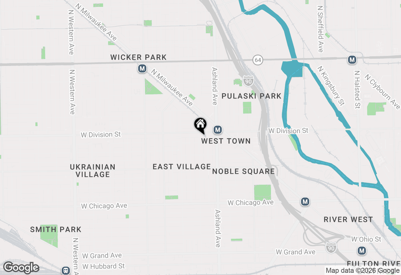 Map of 1115 N Paulina Street #1, Chicago, IL 60622