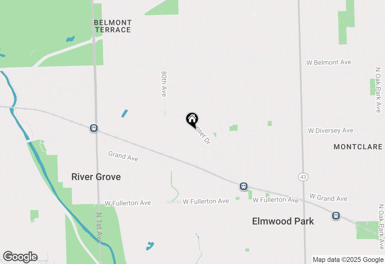 Map of 7840 W Cressett Drive, Elmwood Park, IL 60707