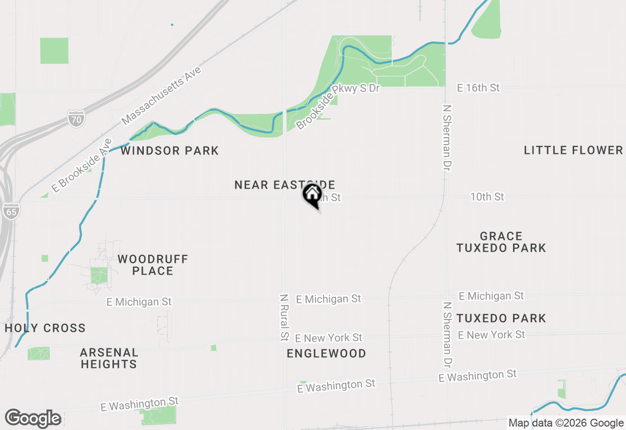 Map of 927 N Parker Avenue, Indianapolis, IN 46201