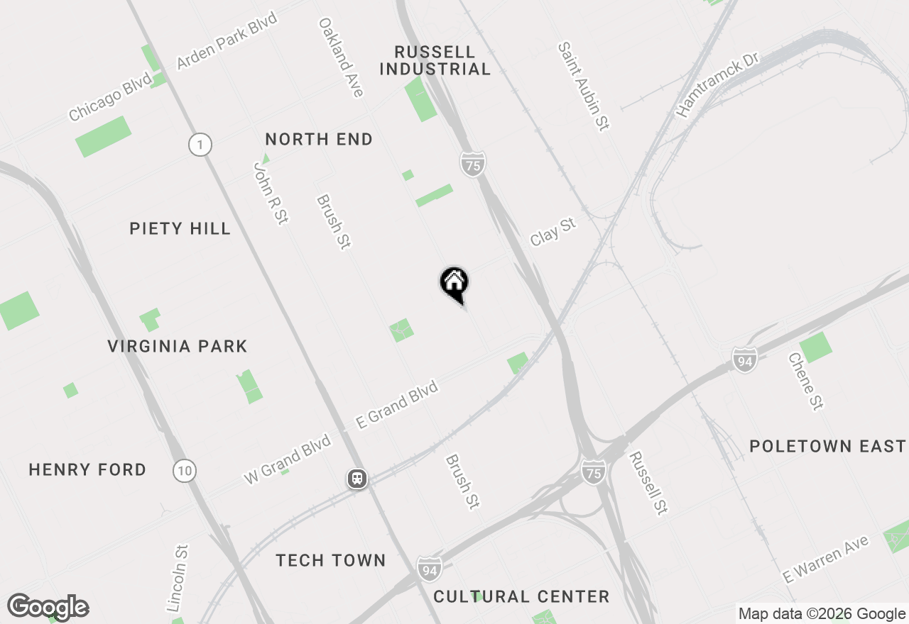 Map of 611 E Bethune Street, Detroit, MI 48202
