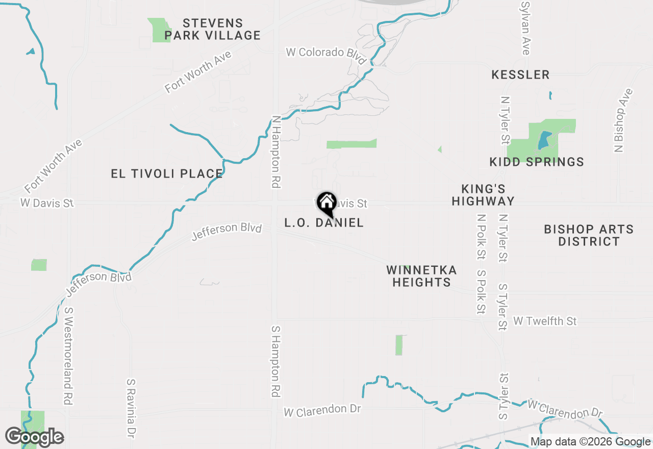 Map of 408 N Oak Cliff Boulevard, Dallas, TX 75208