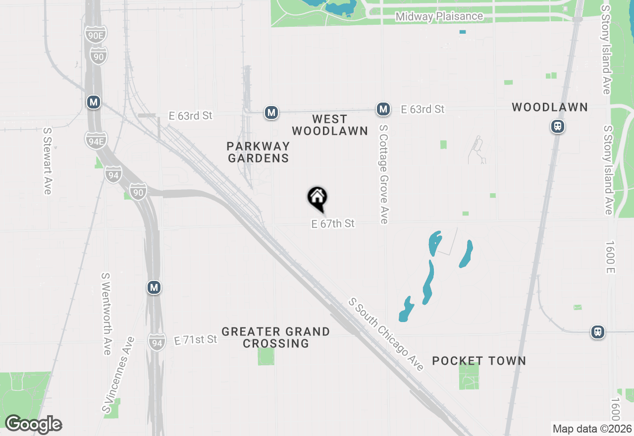 Map of 6649 S Rhodes Avenue #1S, Chicago, IL 60637