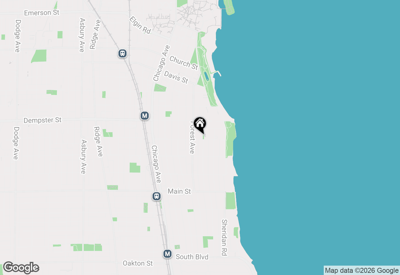 Map of 225 Hamilton Street, Evanston, IL 60202