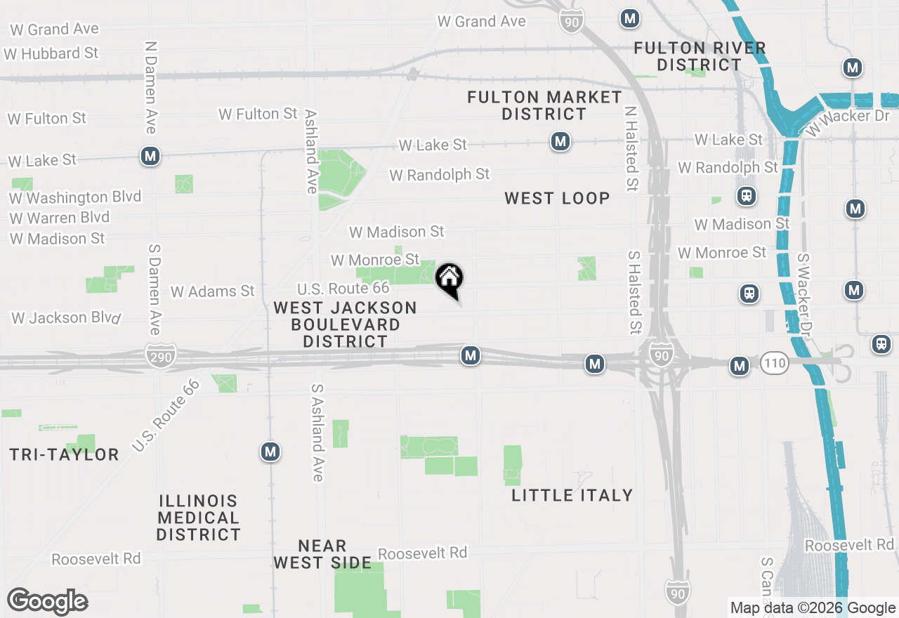Map of 1238 W Jackson Boulevard #3W, Chicago, IL 60607