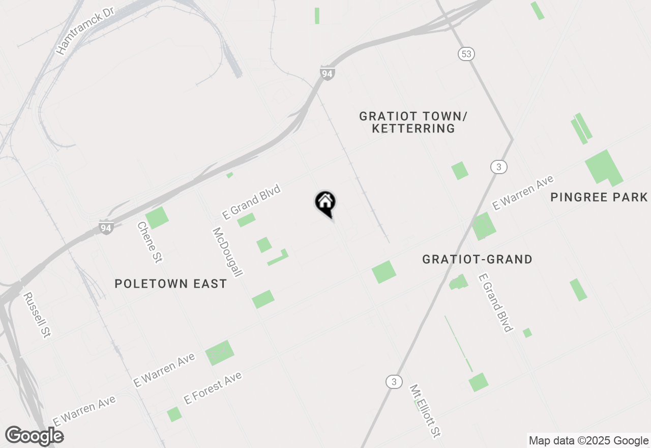 Map of 3717 E Kirby Street, Detroit, MI 48211