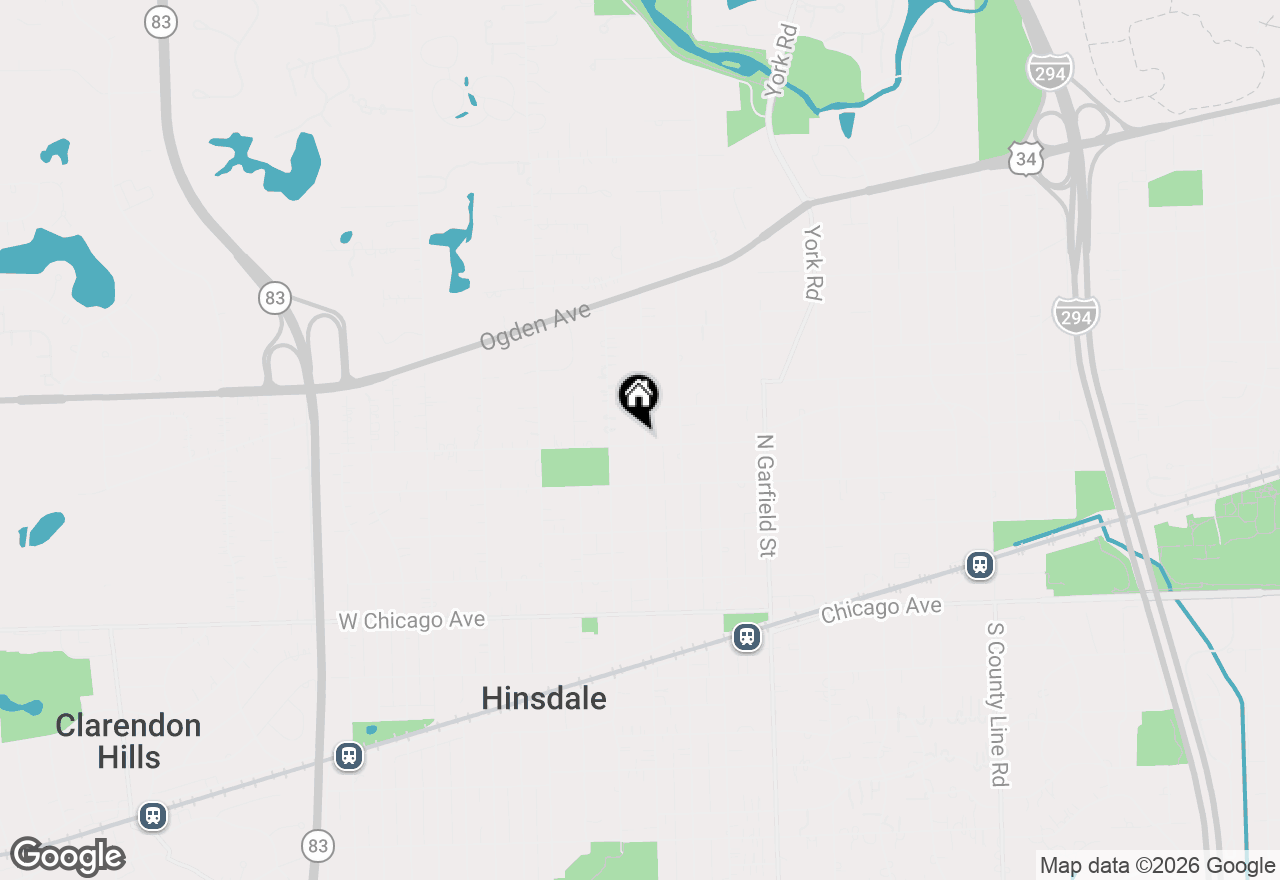 Map of 203 W North Street, Hinsdale, IL 60521