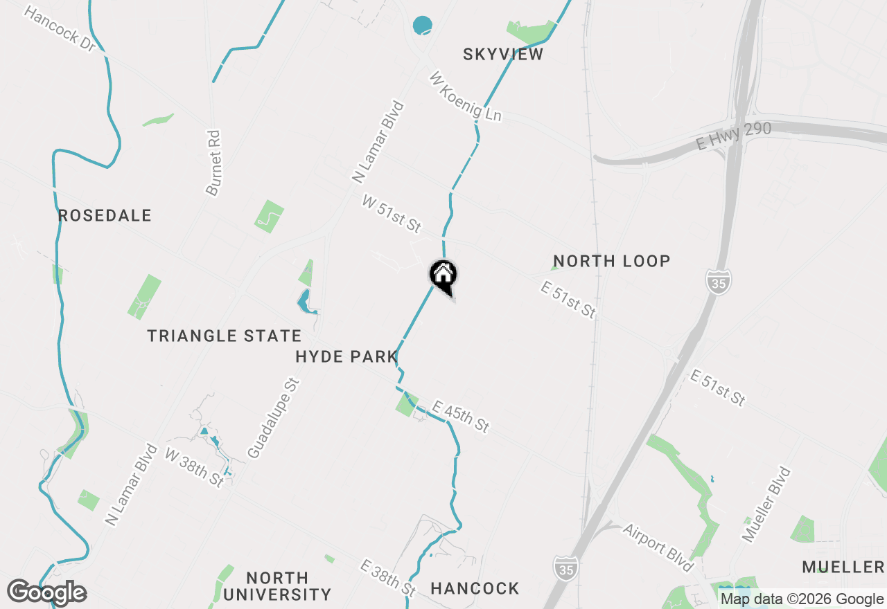 Map of 4802 Rowena Ave, Austin, TX 78751