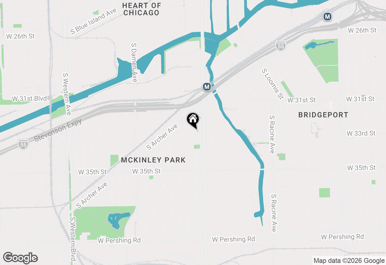 Map of 1643 W 32nd Place, Chicago, IL 60608