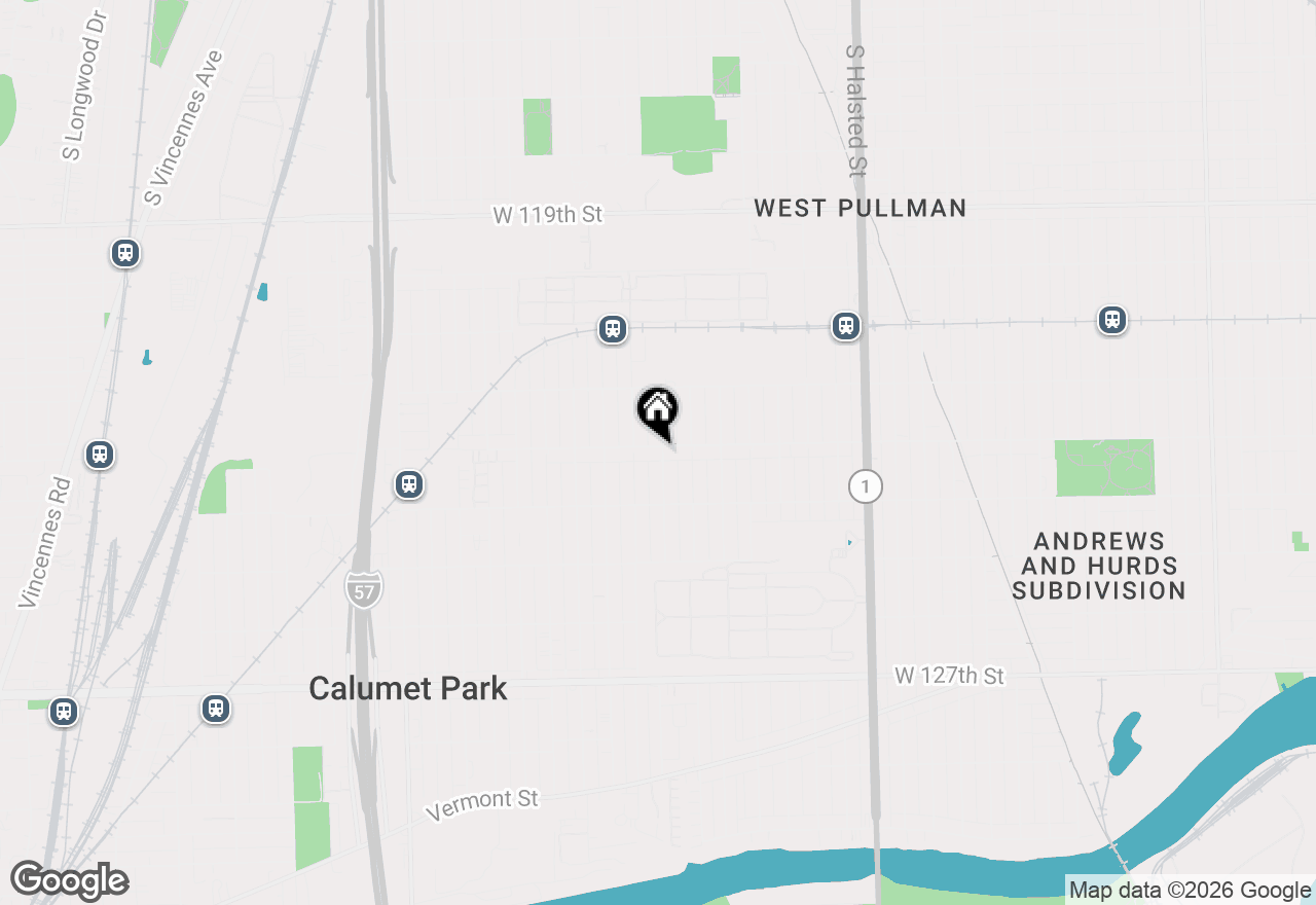 Map of 1127 W 123rd Street, Calumet Park, IL 60827
