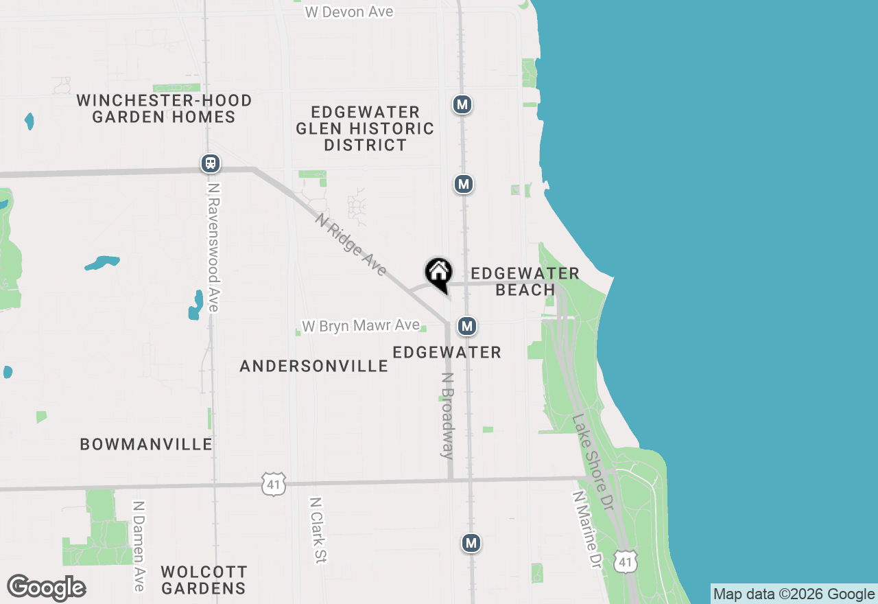 Map of 5630 N Broadway Street #2W, Chicago, IL 60660