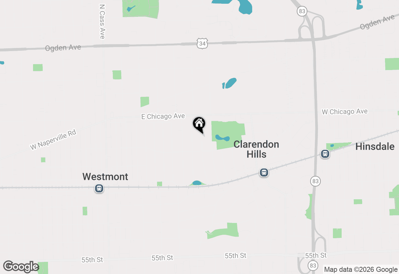 Map of 118 Tuttle Avenue, Clarendon Hills, IL 60514