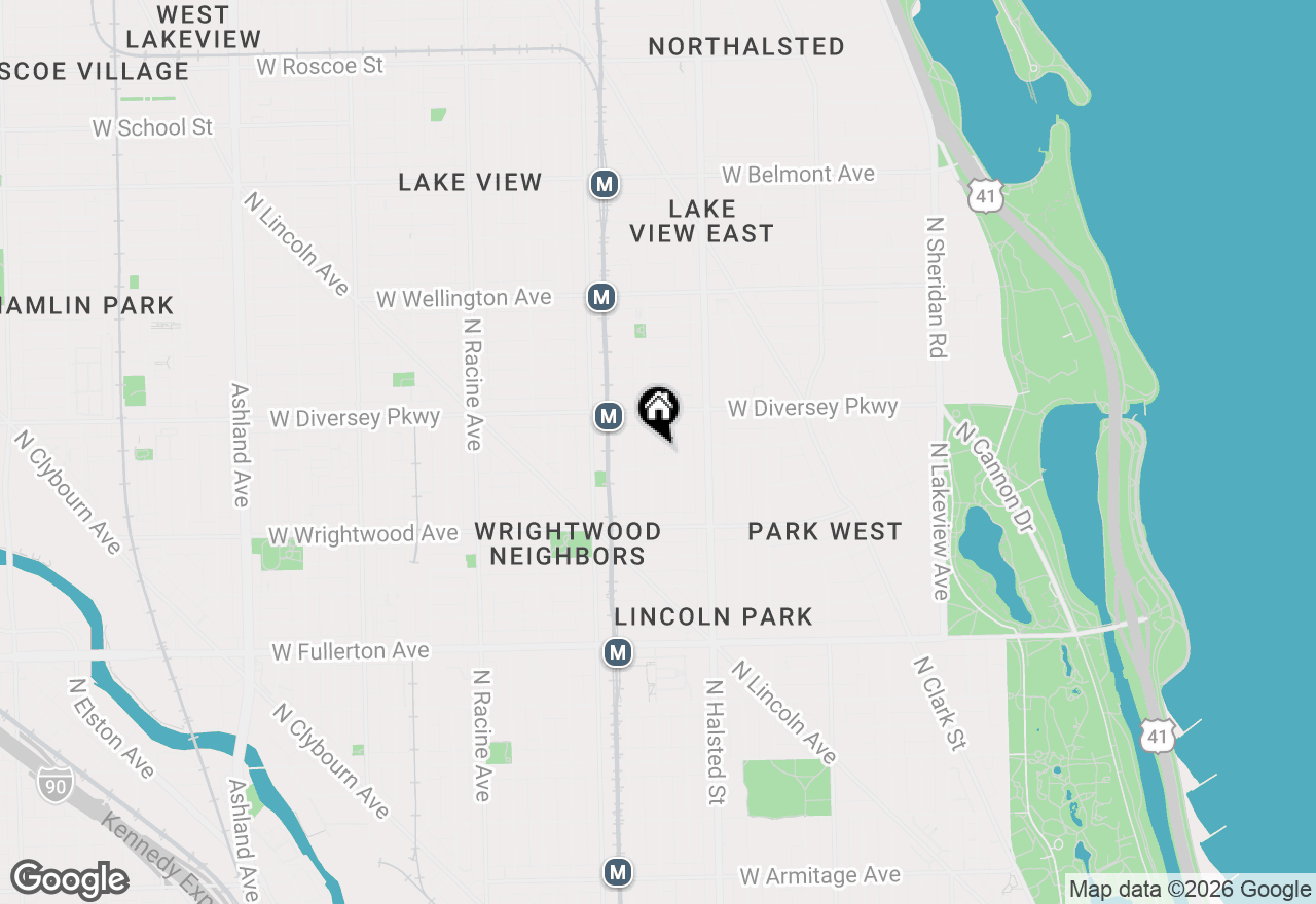 Map of 2715 N Mildred Avenue #PH, Chicago, IL 60614