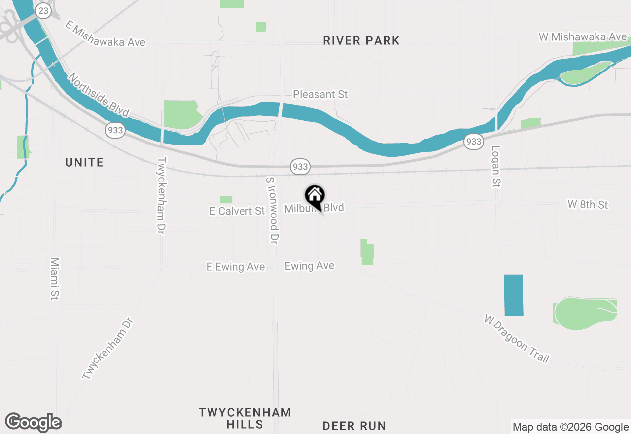 Map of 712 Geyer Avenue, Mishawaka, IN 46544