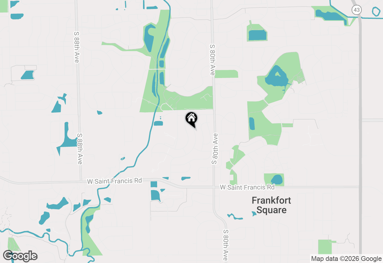 Map of 20010 S Pine Hill Road, Frankfort, IL 60423
