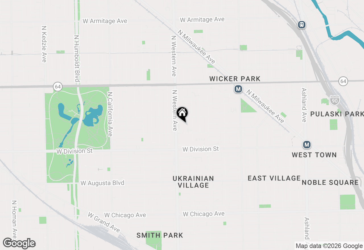 Map of 1326 N Claremont Avenue #G, Chicago, IL 60622