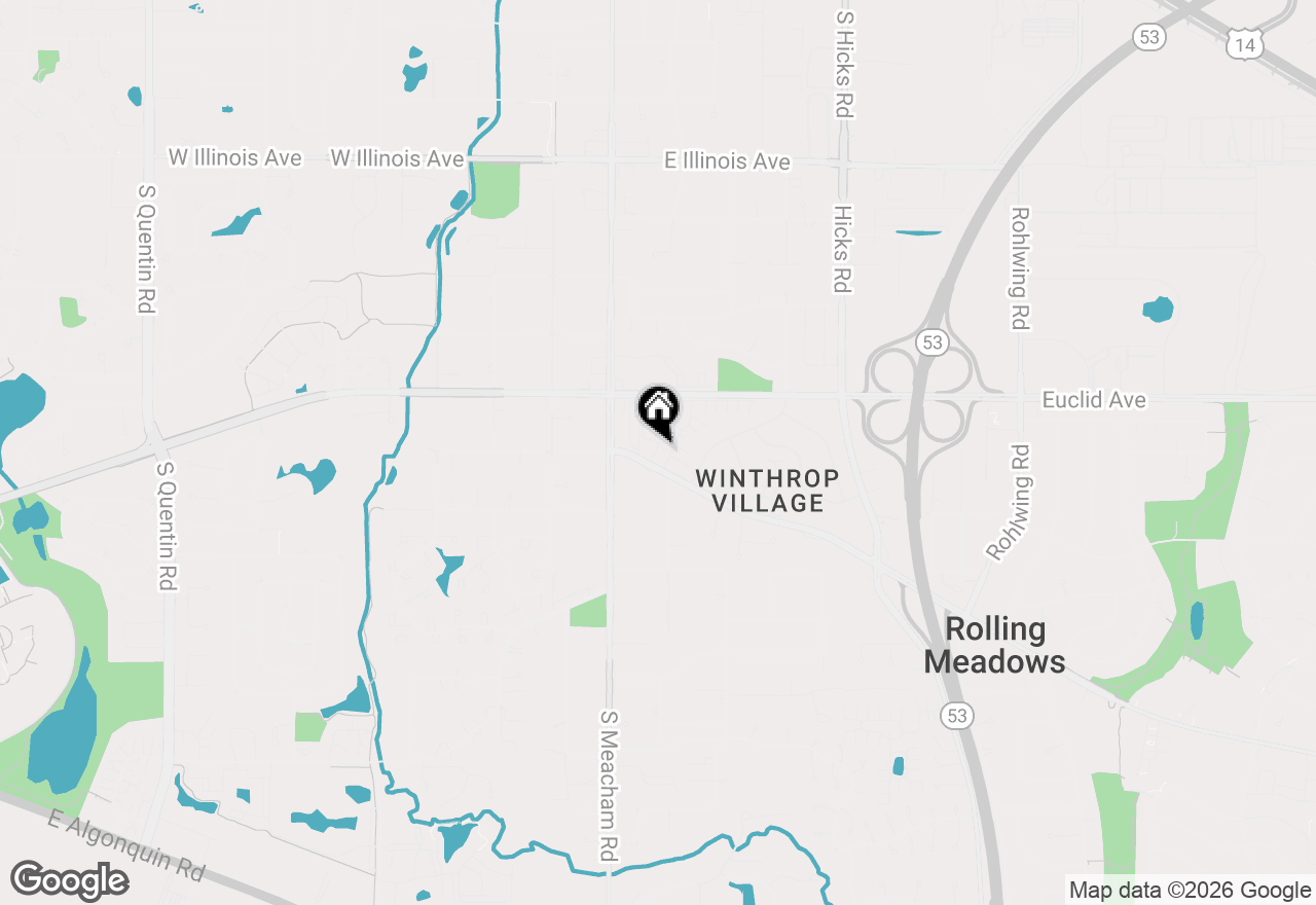 Map of 1 Harrogate On Oxford Road, Rolling Meadows, IL 60008