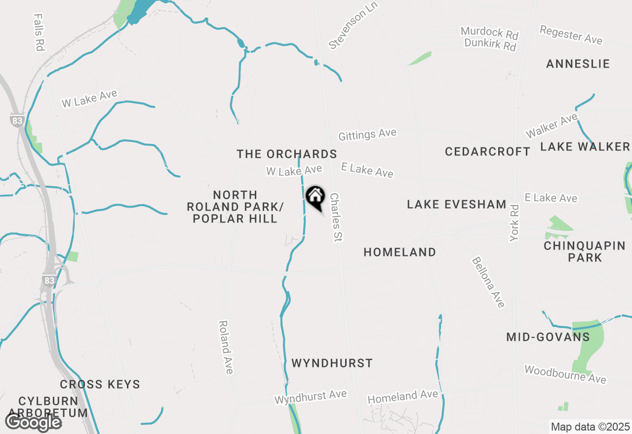 Map of 11 W Melrose Avenue, Baltimore, MD 21210