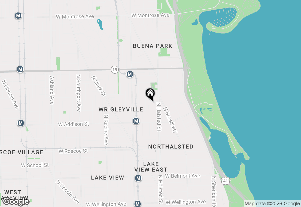 Map of 839 W Bradley Place #3, Chicago, IL 60613