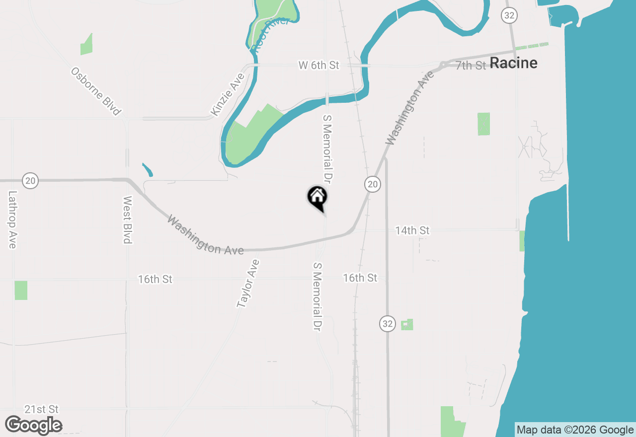 Map of 1321 Terrace Ave, Racine, WI 53403