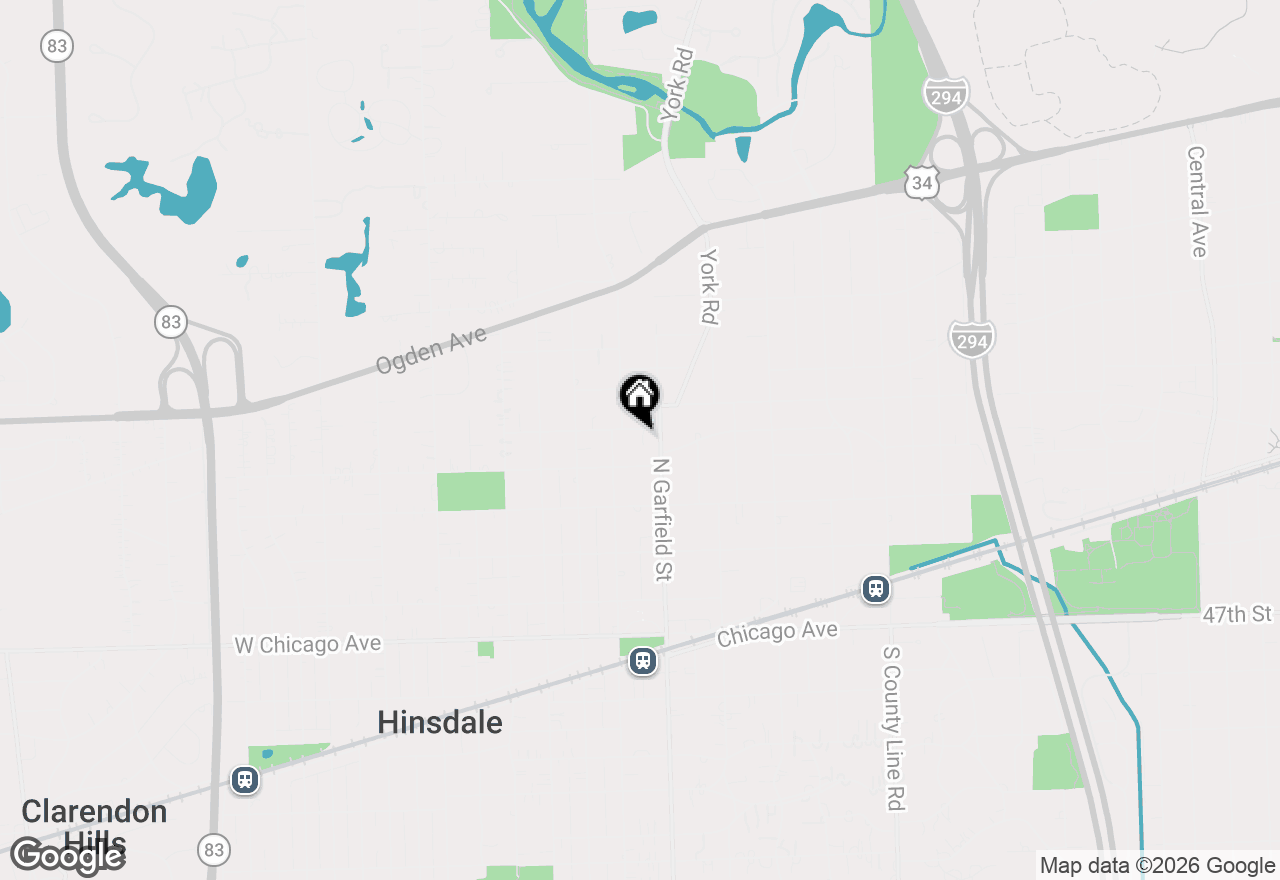 Map of 24 E Ayres Street, Hinsdale, IL 60521