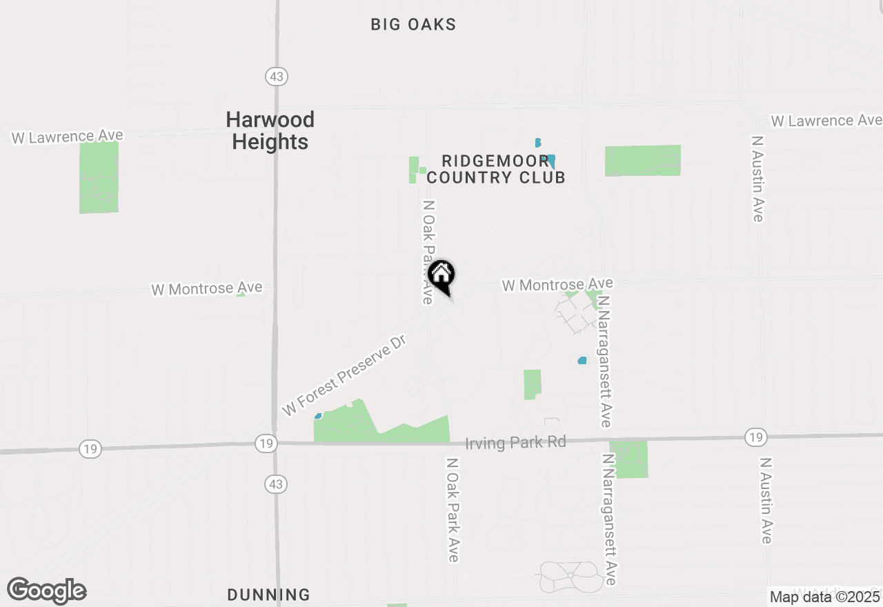 Map of 6764 W Forest Preserve Drive, Harwood Heights, IL 60706