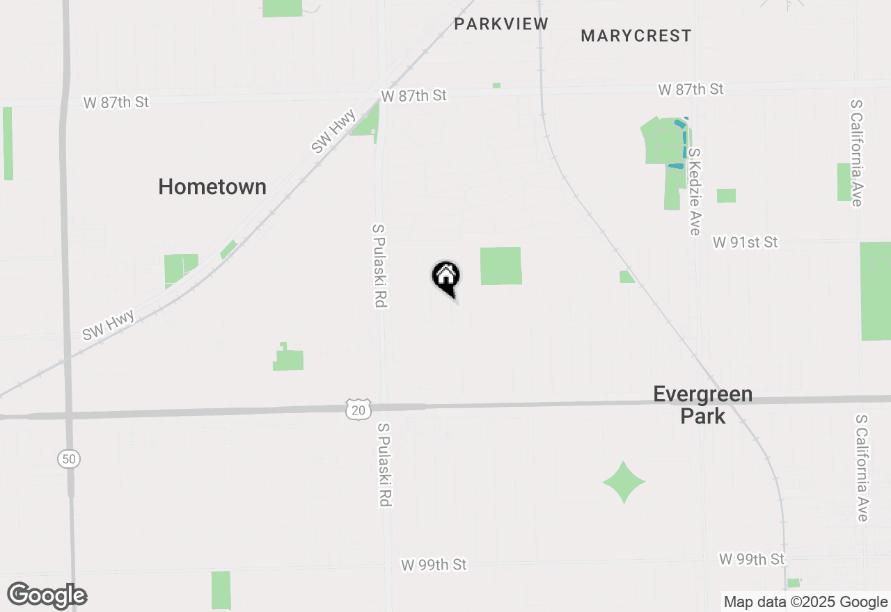 Map of 9221 S Avers Avenue, Evergreen Park, IL 60805