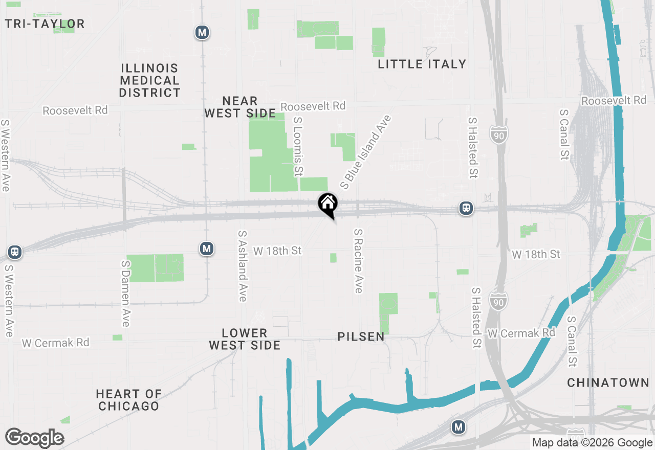 Map of 1608 S Throop Street, Chicago, IL 60608